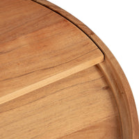 Close-up of natural wood grain and tabletop finish