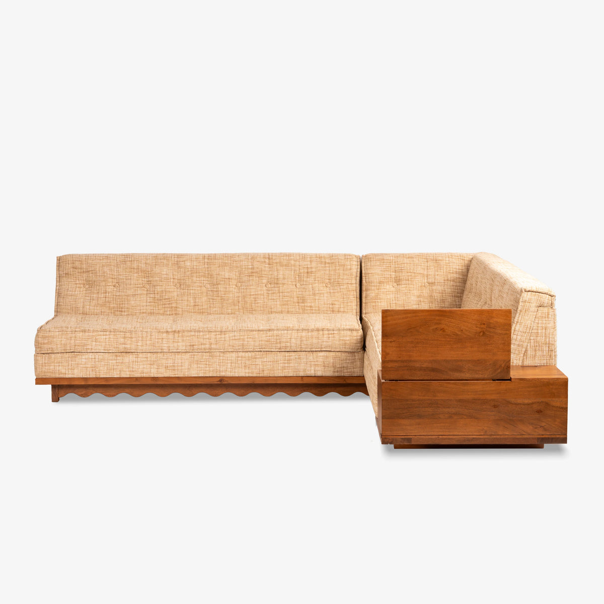 Modern Fluted Wooden Coffee Table