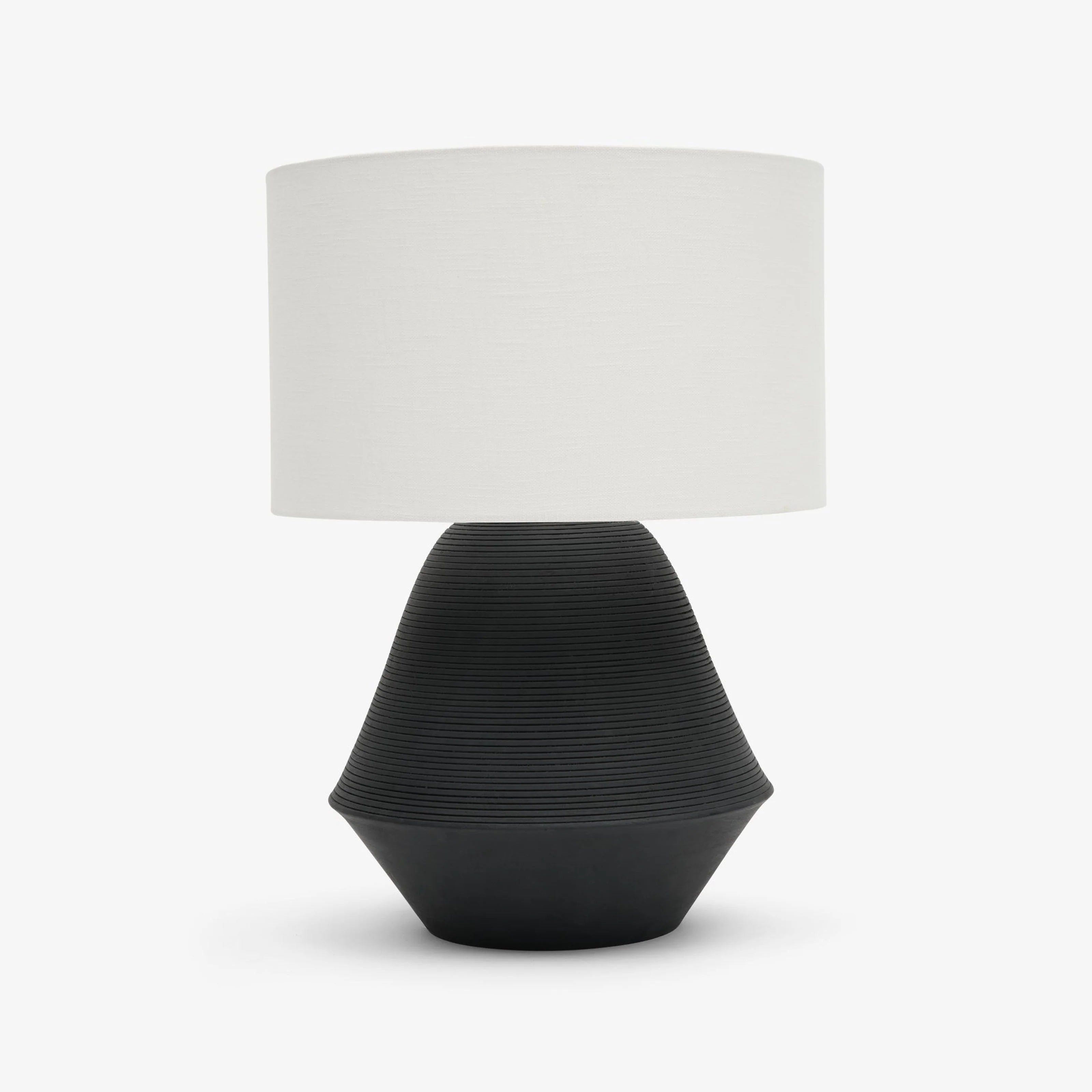 Modern Black Ribbed Table Lamp