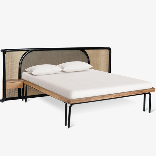 Aarav Cane & Wood Queen Size Bed