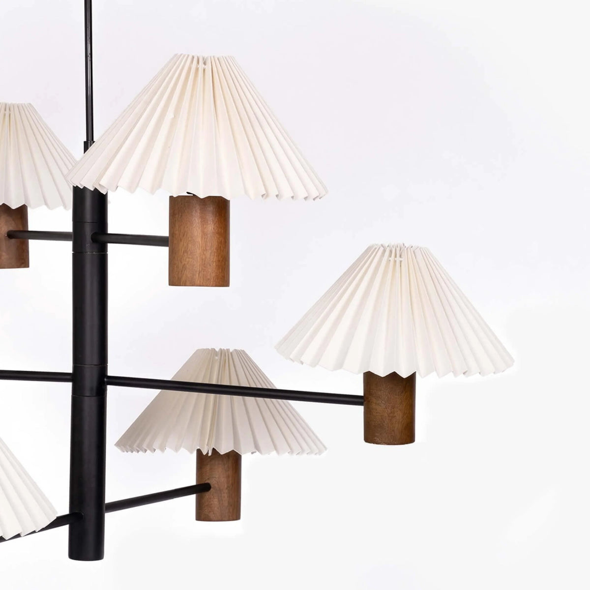 Aarohi 6-Light Wood & Pleated Pendant Chandelier