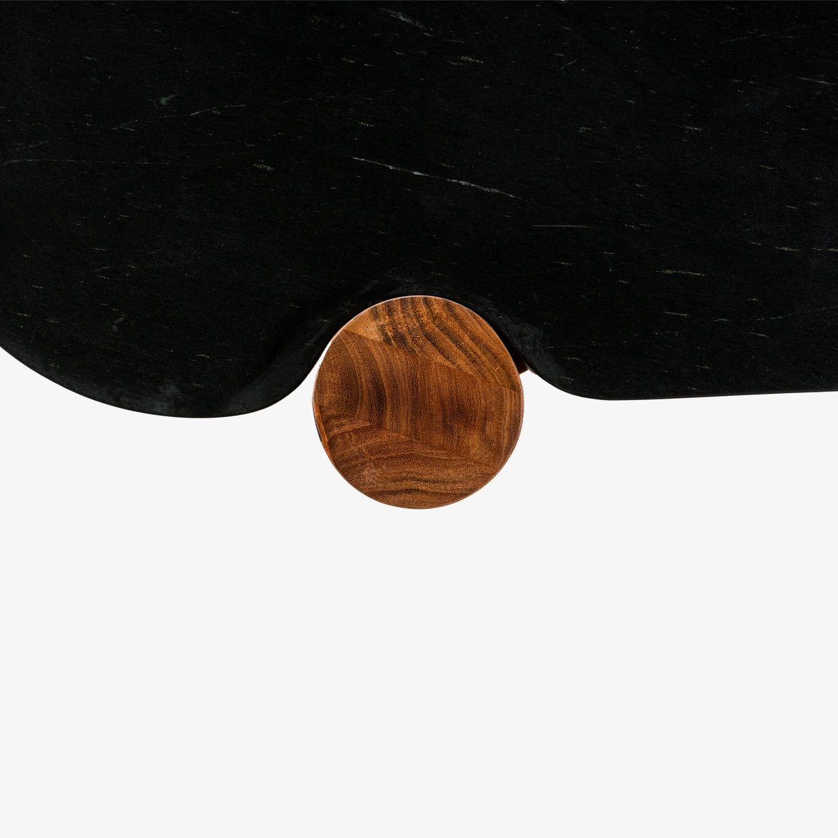 Modern Black Marble & Wood Accent Coffee Table