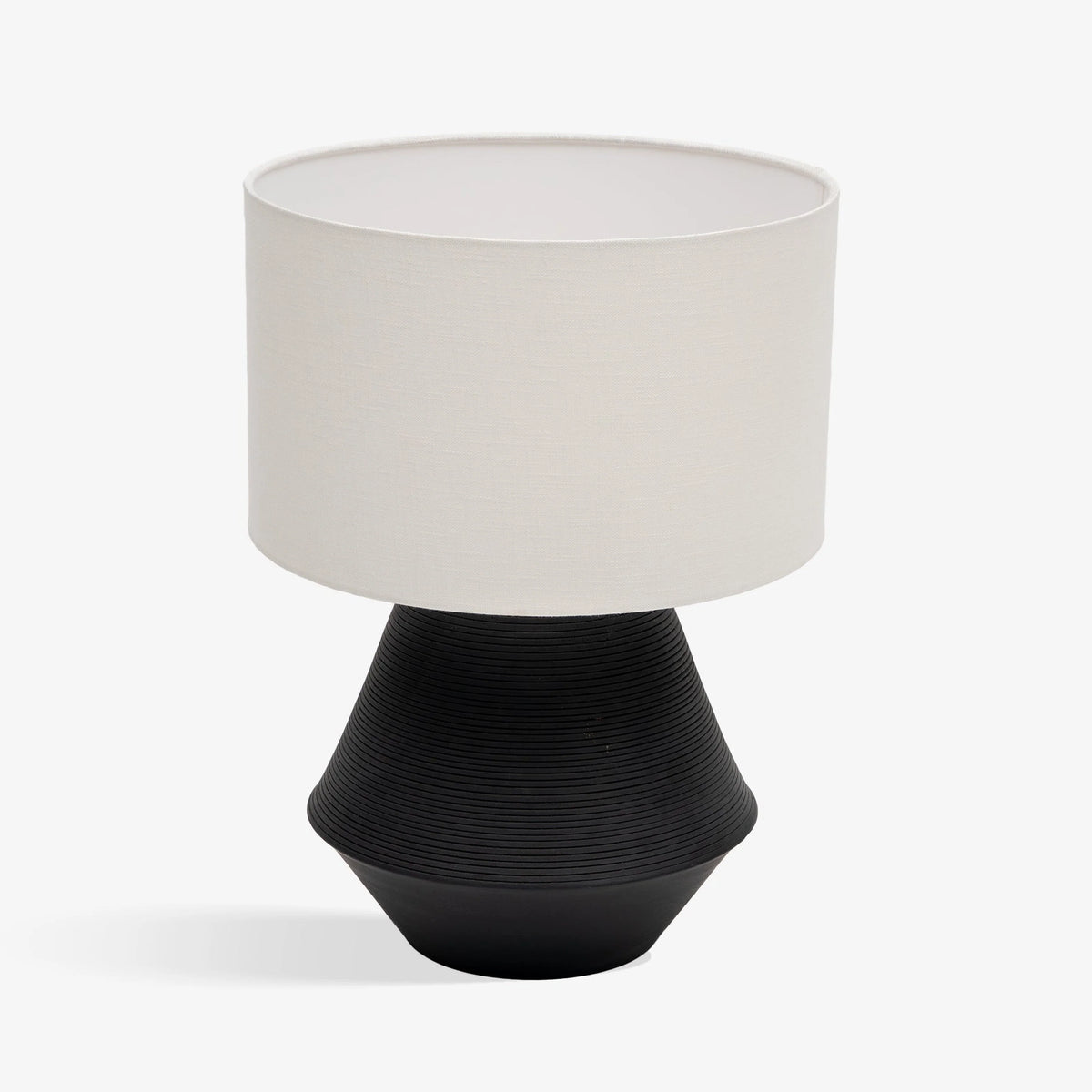 Modern Black Ribbed Table Lamp