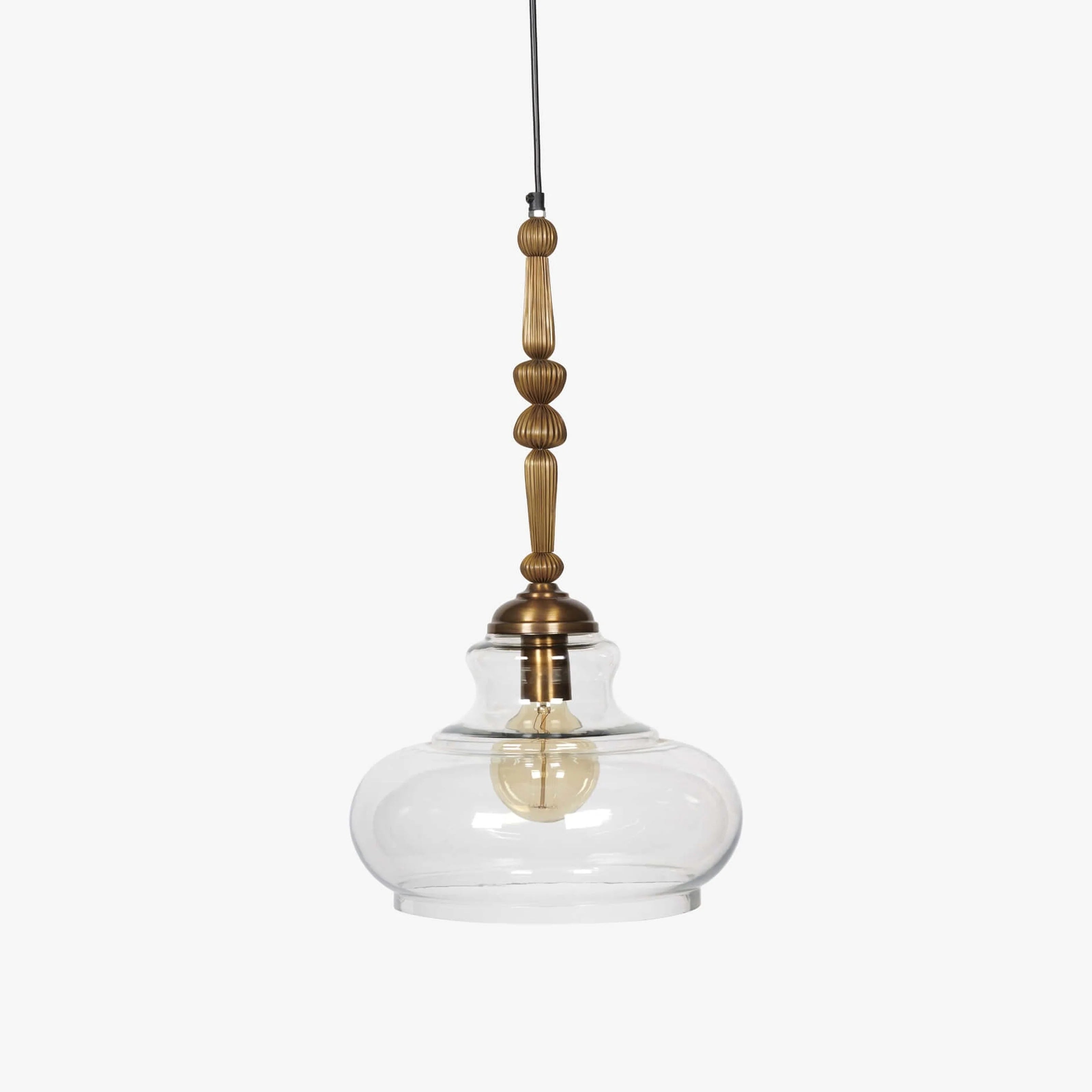 Aureo Glass & Wood Pendant Light
