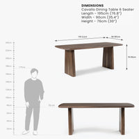 Wooden dining table dimensions and measurement diagram