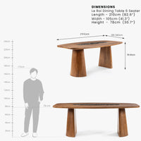 Wooden dining table dimensions and measurement diagram