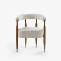 Modern cream upholstered wooden armchair for luxury living room