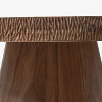 Rustic Wooden Round Dining Table with Woven Base