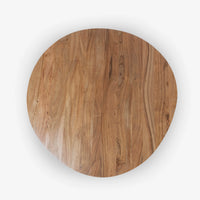 Close-up of round wooden tabletop with natural wood grain