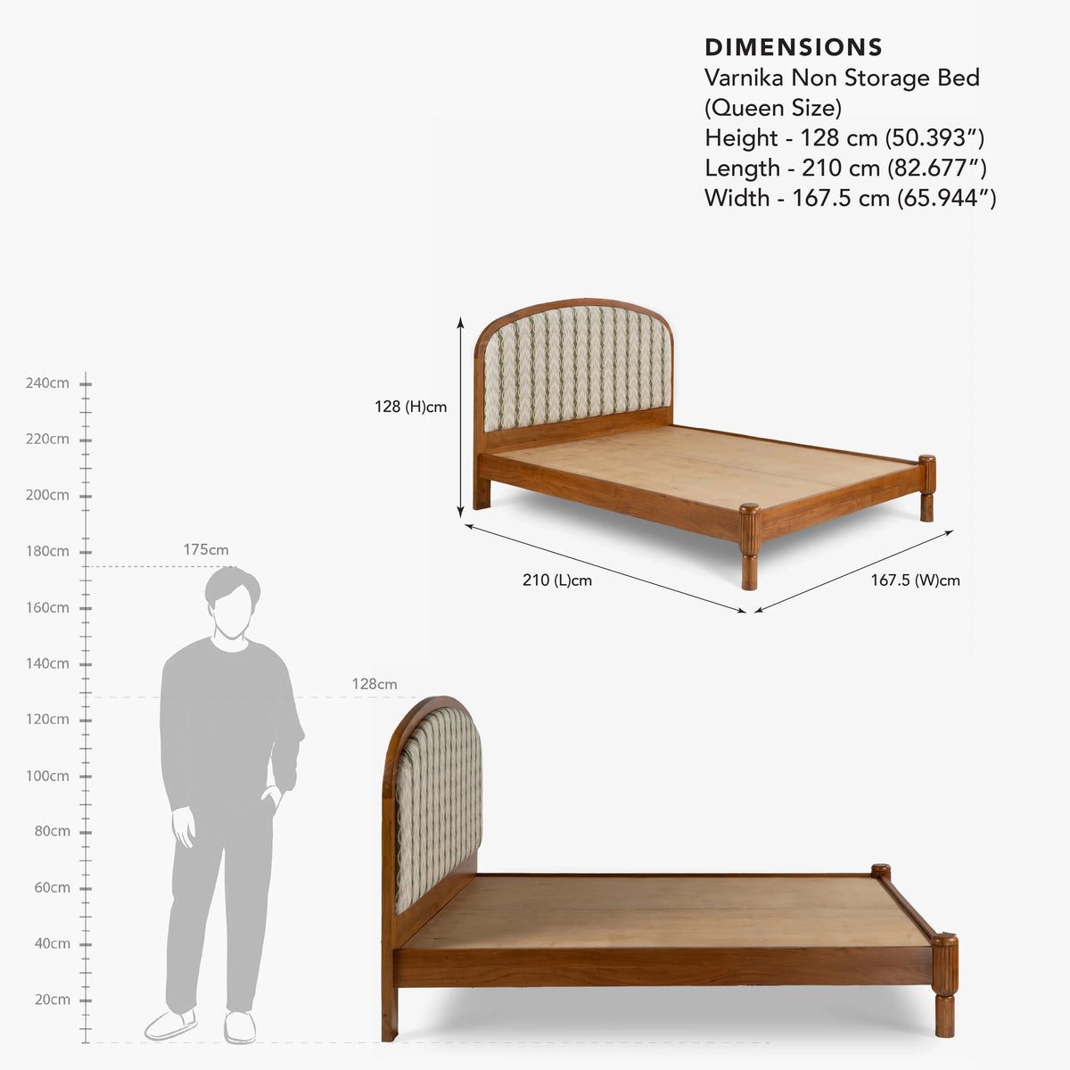 Varnika Curved Upholstered Queen Size Bed