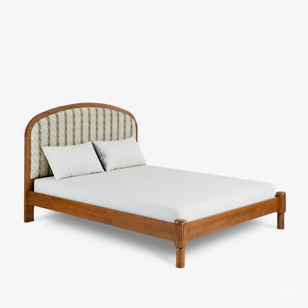 Varnika Curved Upholstered Queen Size Bed
