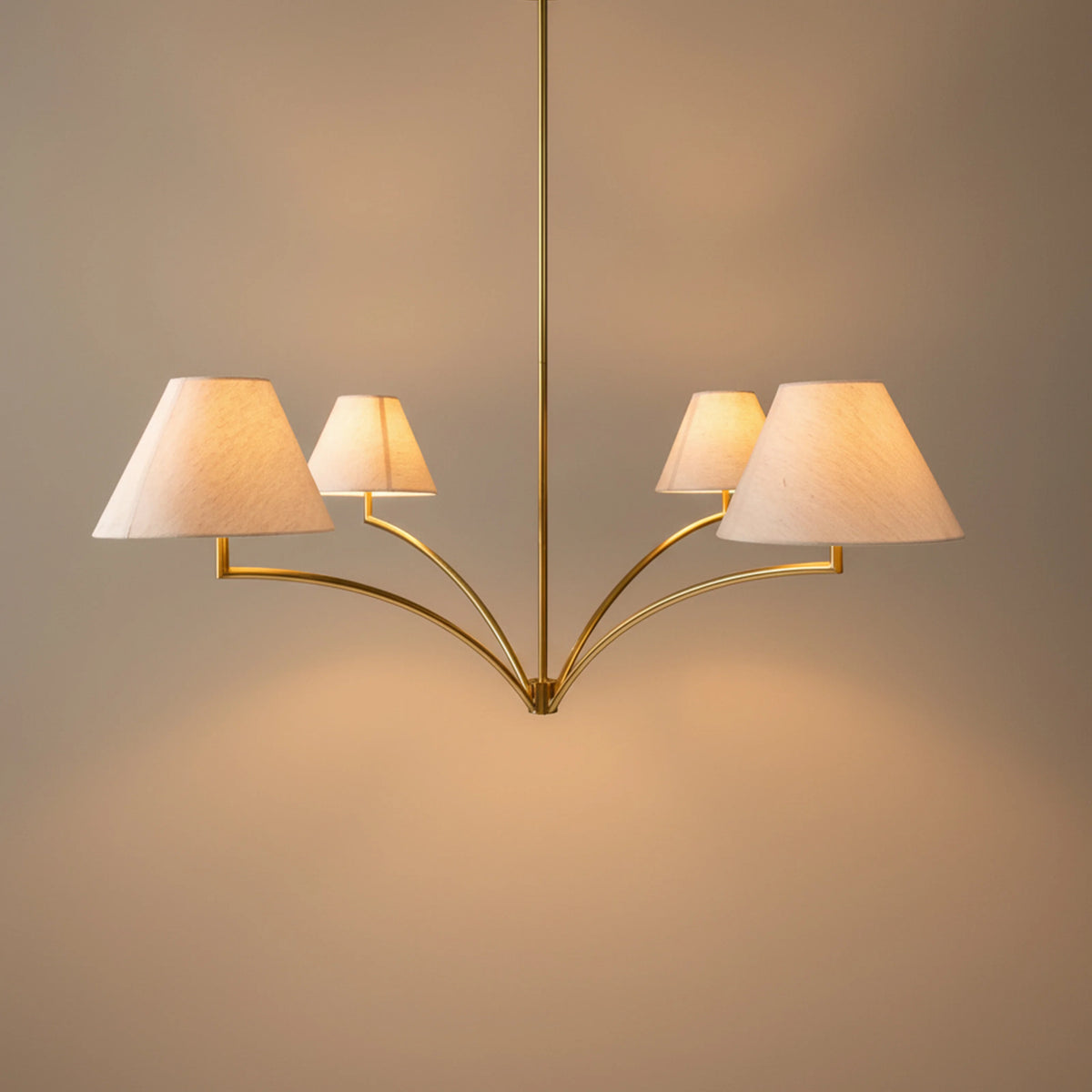 Willow Four-Light Brass Chandelier
