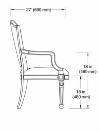 Classic Carved Wooden Upholstered Armchair
